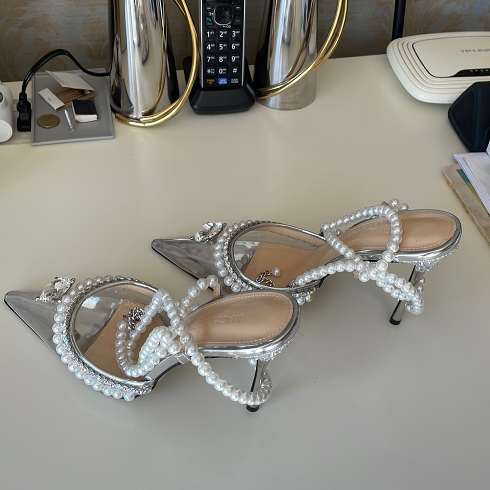 Mach & Mach embellished PVC pumps BRAND NEW; NEVER WORN in a 36.5